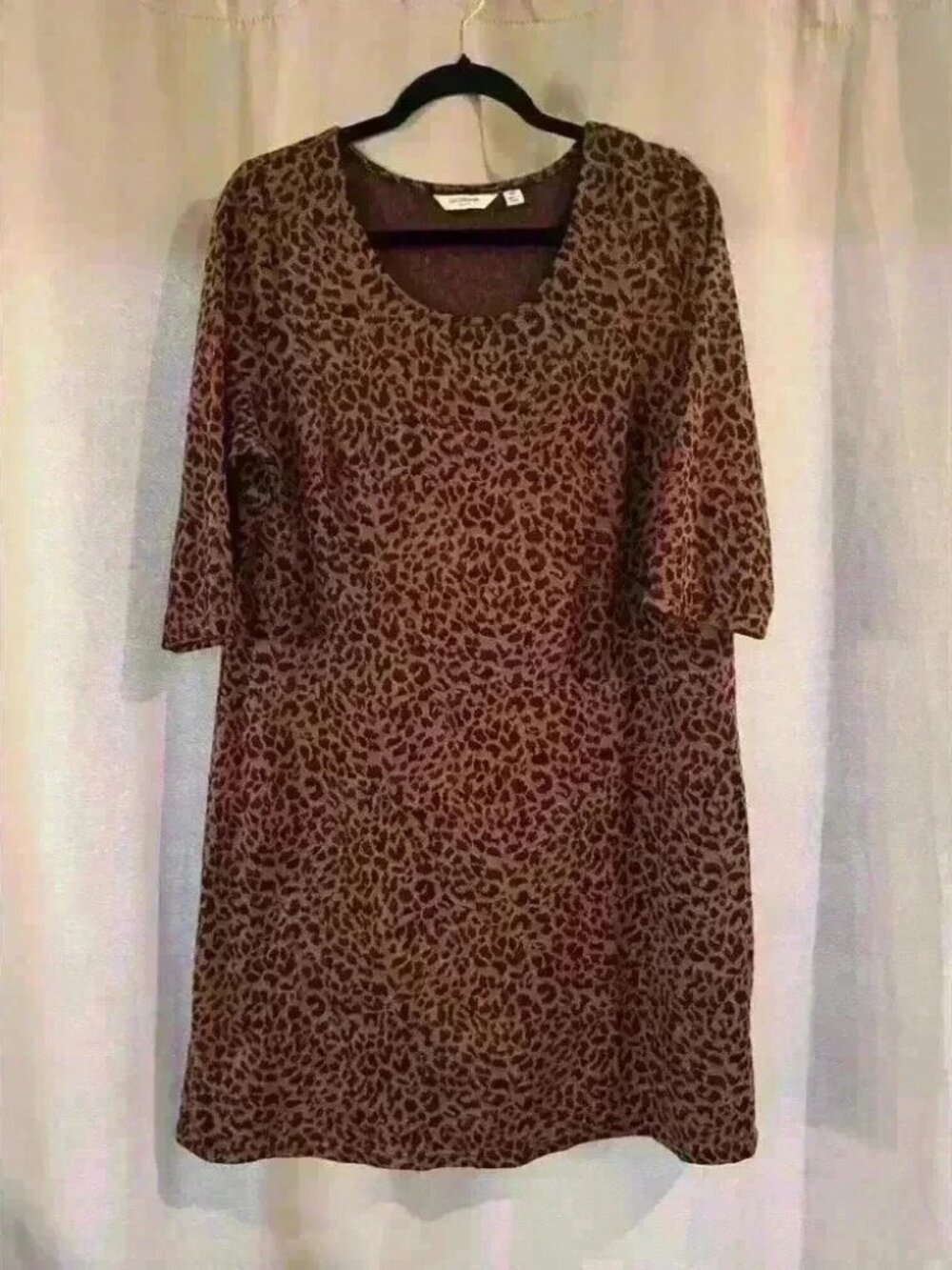 Womens Brown Cheetah Liz Claiborne Dress
